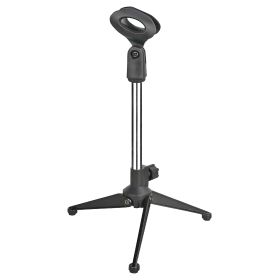 5 Core Desk Mic Stand • Height Adjustable Table Tripod • Portable Desktop Microphone Stand • Includes Universal Mic Holder • Compatible w Dynamic Hand