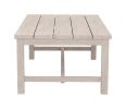 Durable Aluminum Coffee Table - Solid Construction, Weather-Resistant Surface - Whitewashed Birch Look, Dual Stretchers