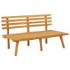 Patio Bench with Cushions 45.3" Solid Acacia Wood