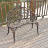 38.5" Cast Aluminum Outdoor Courtyard Decoration Park Leisure Rose Chair