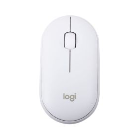 Laptop Tablet USB Receiver Slim Quiet Click 24GHz Pebble M350 Silent Bluetooth Wireless Mouse (Color: White)