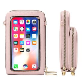 Crossbody Cellphone Purse Women Touch Screen Bag (Color: Pink)