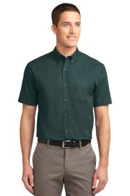 Port Authority Tall Short Sleeve Easy Care Shirt TLS508 (Color: Dark Green/ Navy, size: 4XLT)