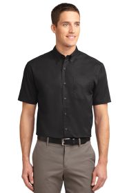 Port Authority Tall Short Sleeve Easy Care Shirt TLS508 (Color: Black/ Light Stone, size: 2XLT)